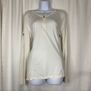 Athleta Egshell white Half Zip Pullover Sz XL